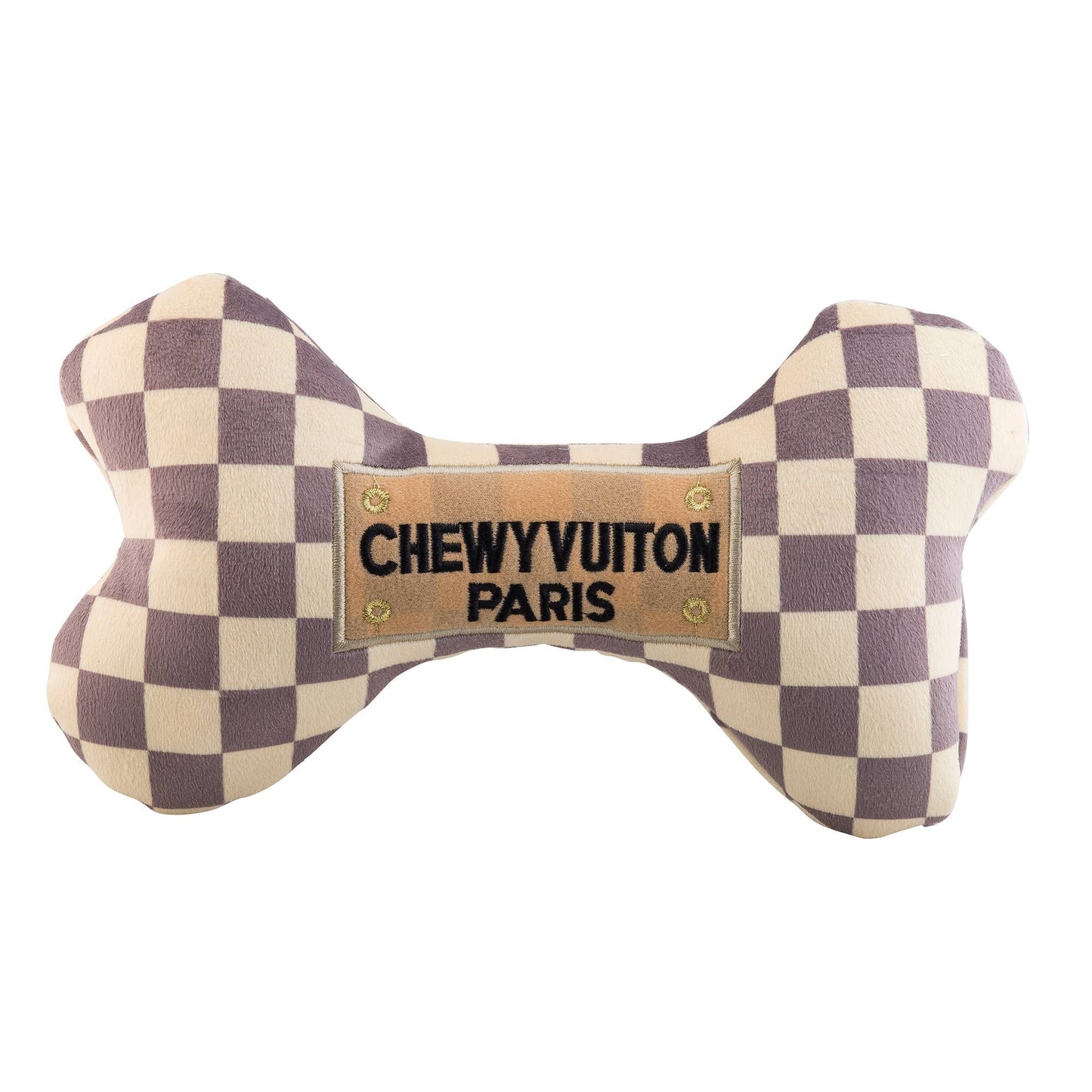 Haute Diggity Dog - Checker Chewy Vuiton Bones Squeaker Dog Toy: Large