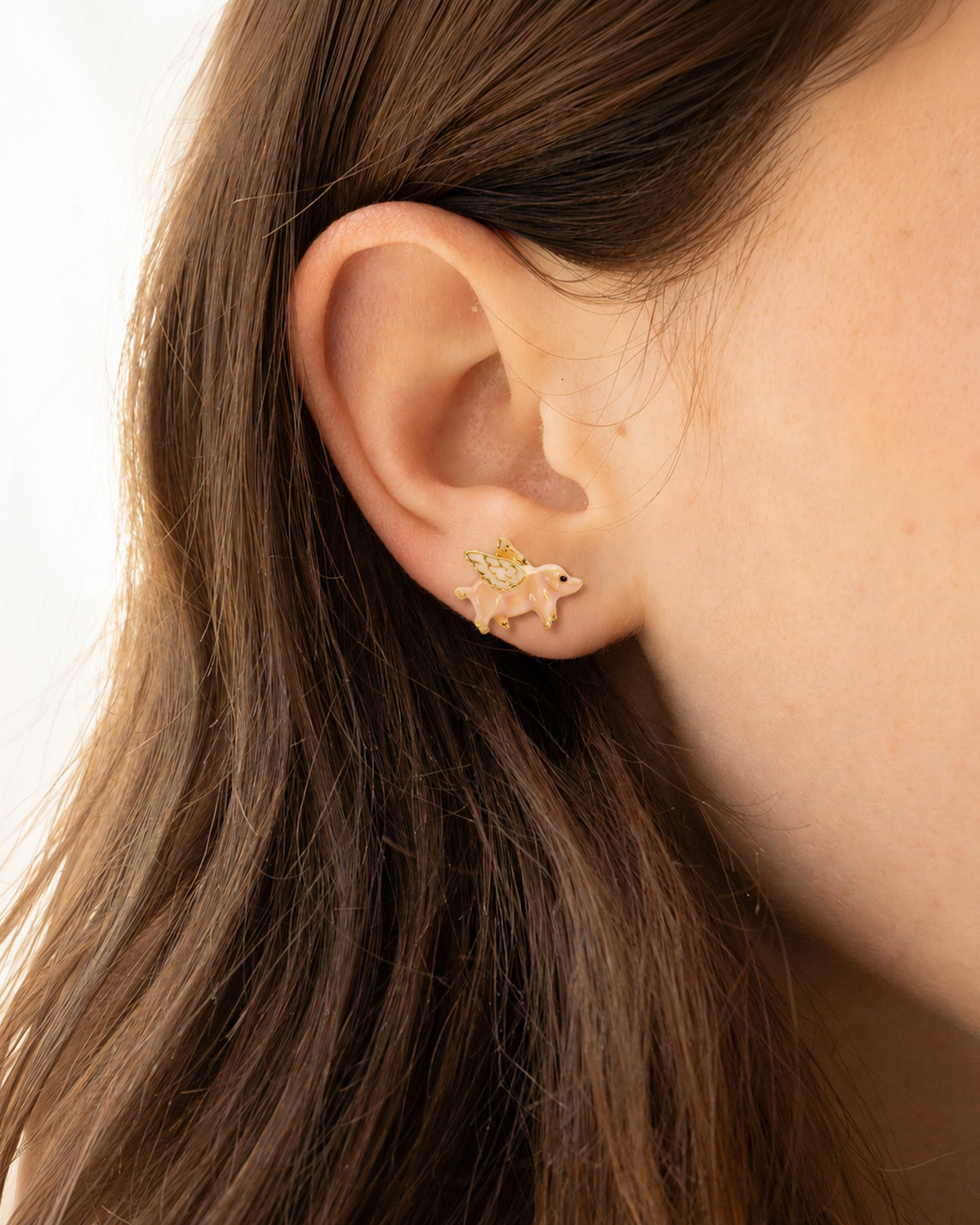 Fable England - Flying Pig Stud Earrings