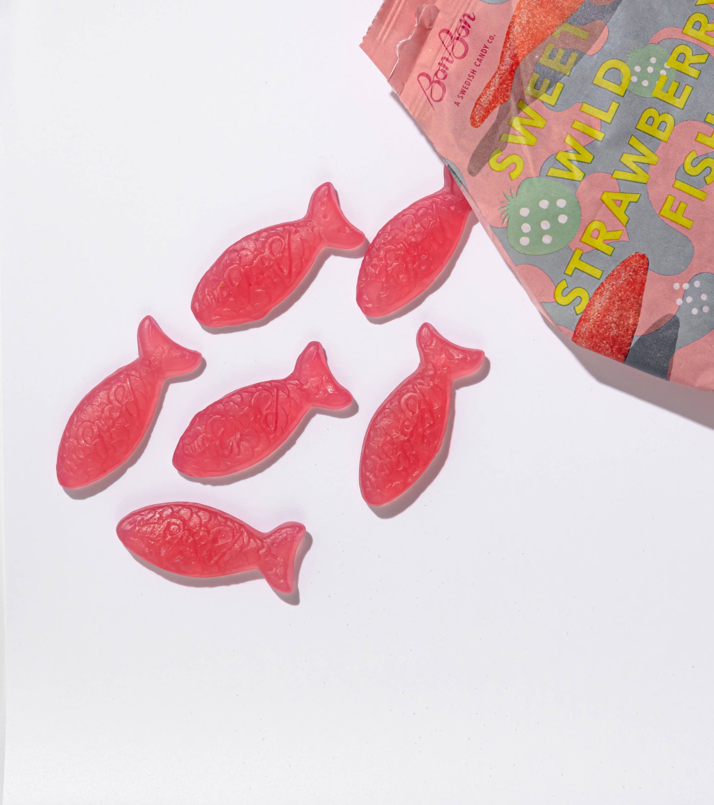 BonBon NYC - Sweet Wild Strawberry Fish - Swedish Candy 5.2oz (150g)