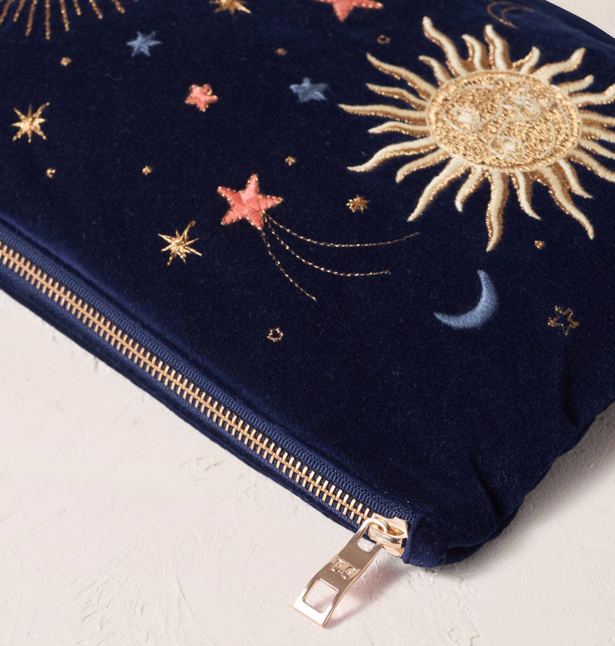 Elizabeth Scarlett- Celestial Everyday Pouch: Navy / Velvet
