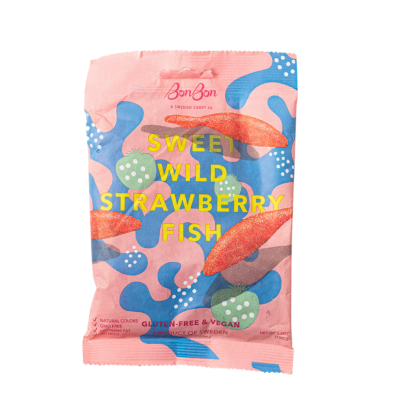 BonBon NYC - Sweet Wild Strawberry Fish - Swedish Candy 5.2oz (150g)