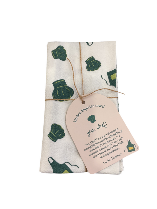 Lucky Feather- Yes Chef Tea Towel