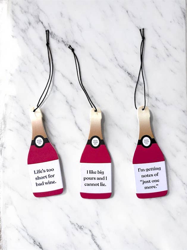 Wine Wash Co. - Wine Bottle Air Freshener - Life's Too Short: Burgundy