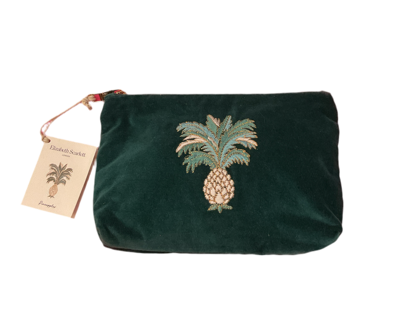 Elizabeth Scarlett- pineapples emerald mini pouch