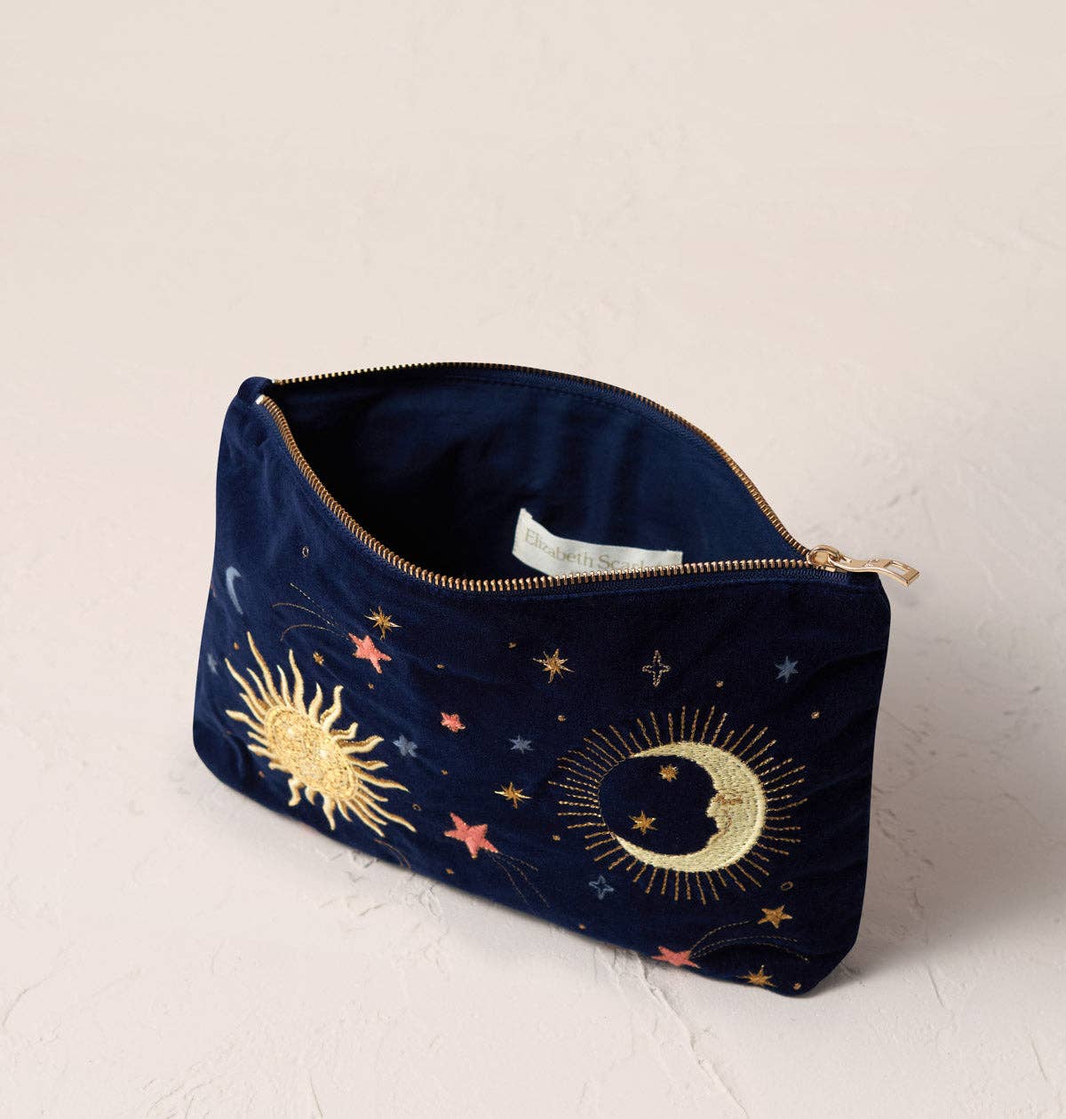Elizabeth Scarlett- Celestial Everyday Pouch: Navy / Velvet