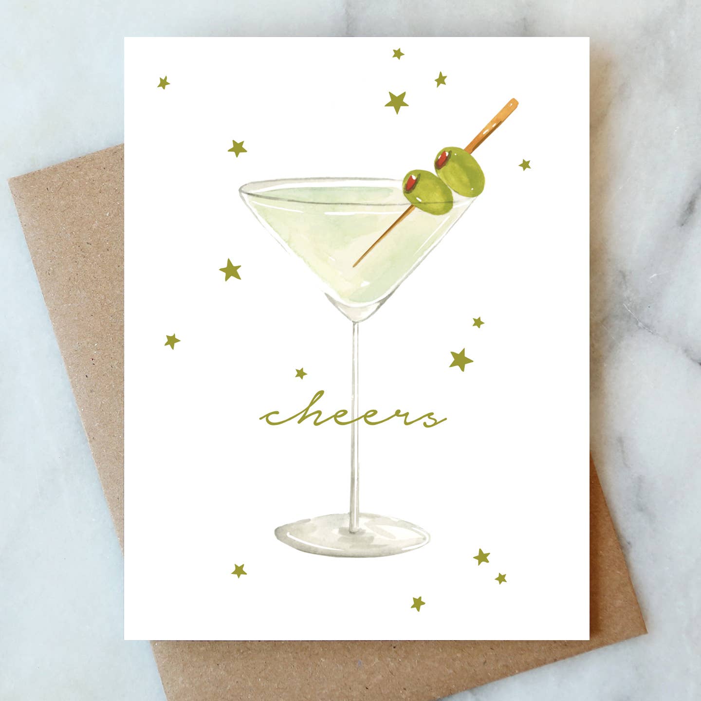 Abigail Jayne Design - Martini Cheers Greeting Card | Cheers Congrats Card