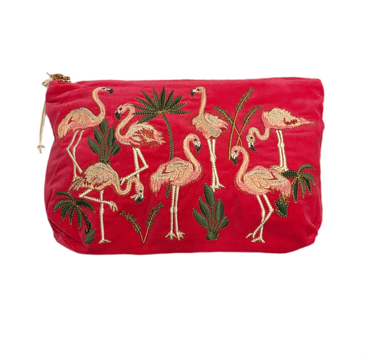 Elizabeth Scarlett- Flamingos Pink Everyday Pouch