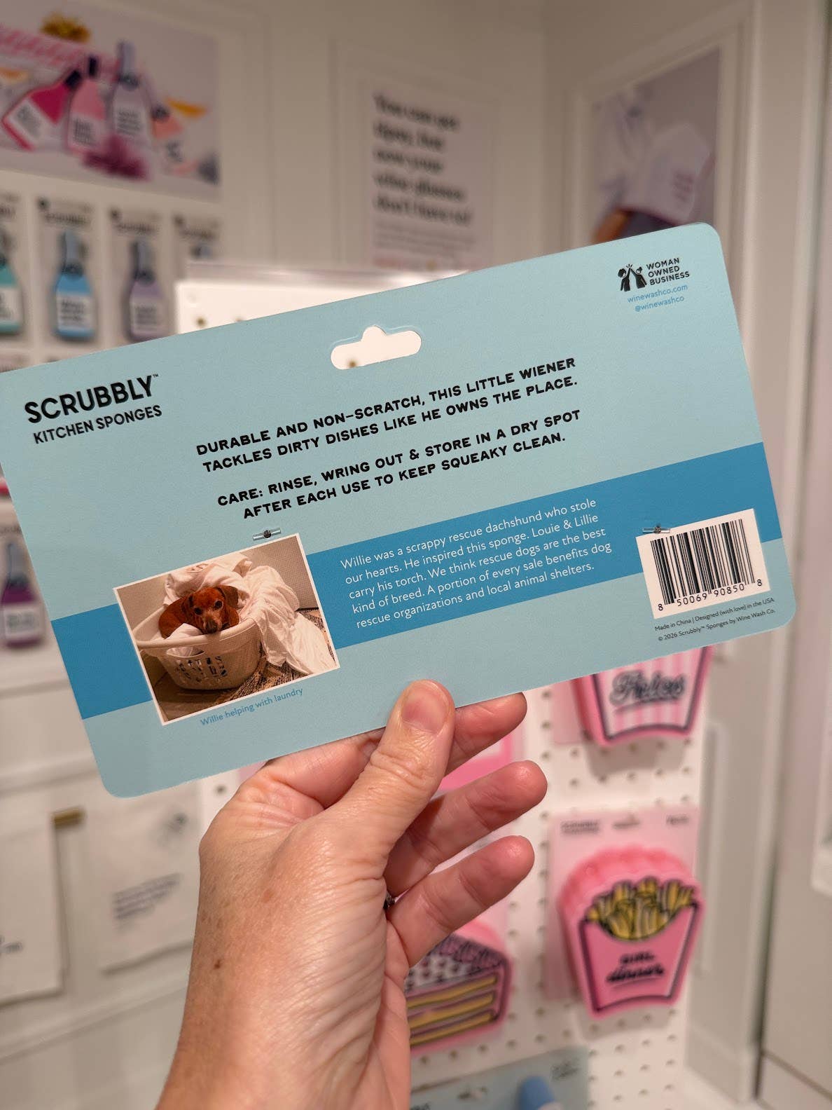 Wine Wash Co. - Scrubbly Sponge - Wiener Cleaner Dachshund