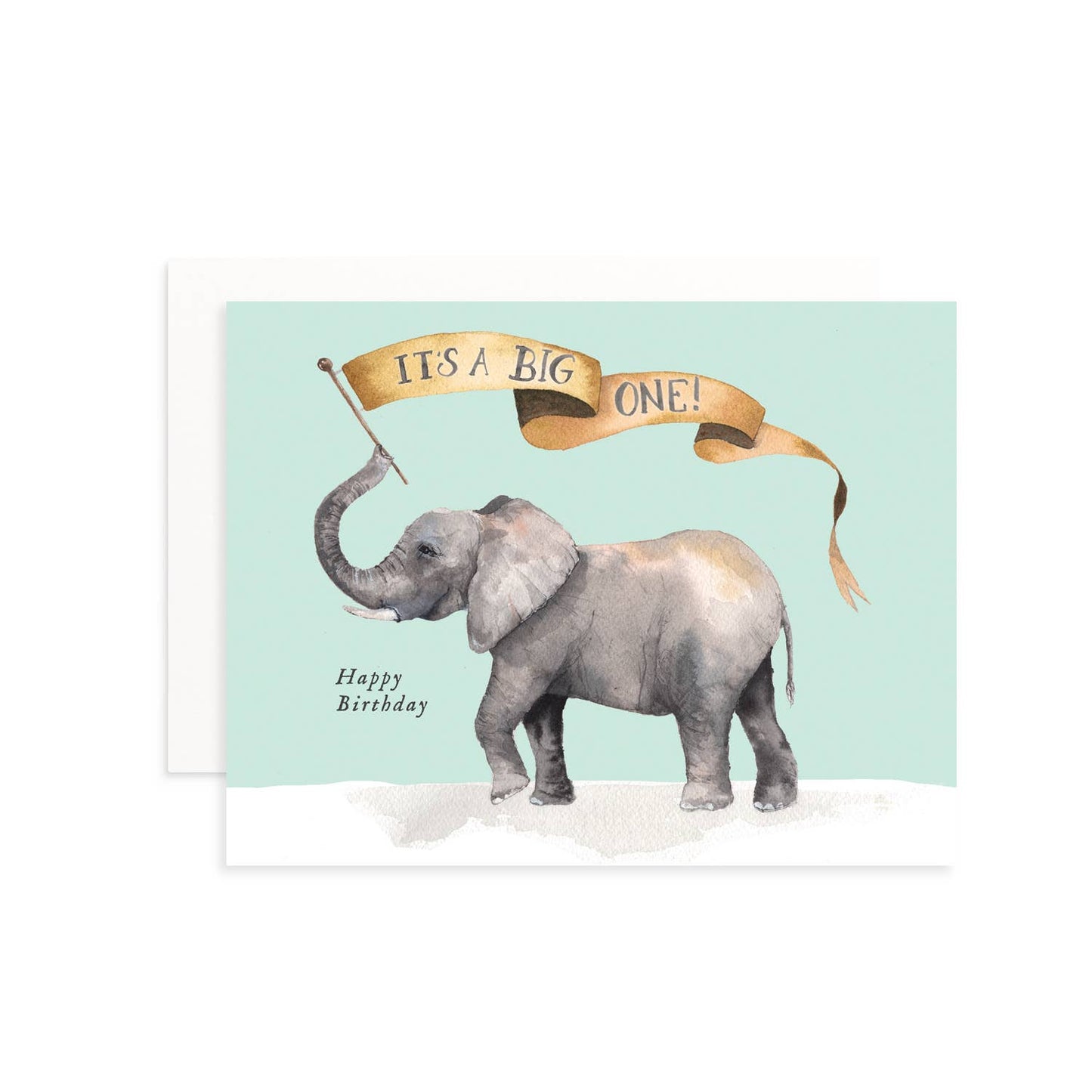 Cami Monet - Big One Elephant Birthday Greeting Card: Single Card
