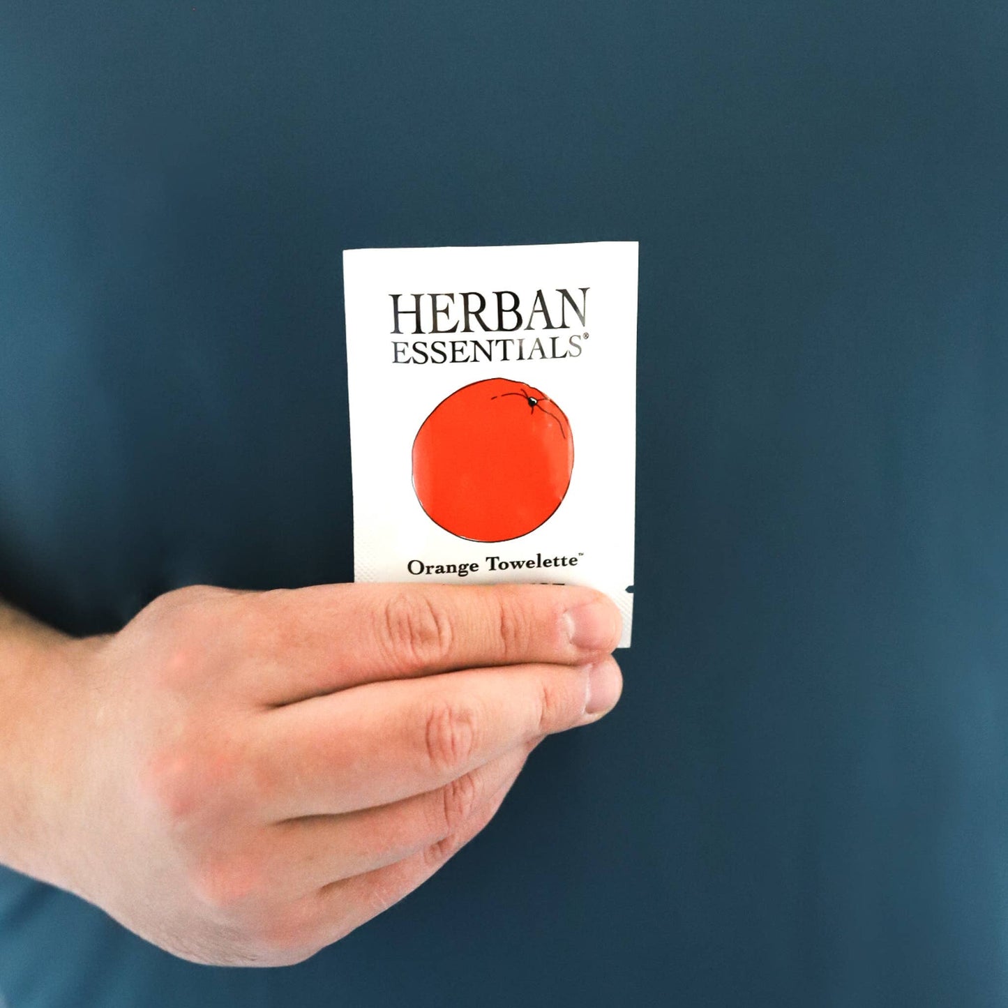 Herban Essentials - Orange Towelettes - 7 Individual Essential Oil Wipes