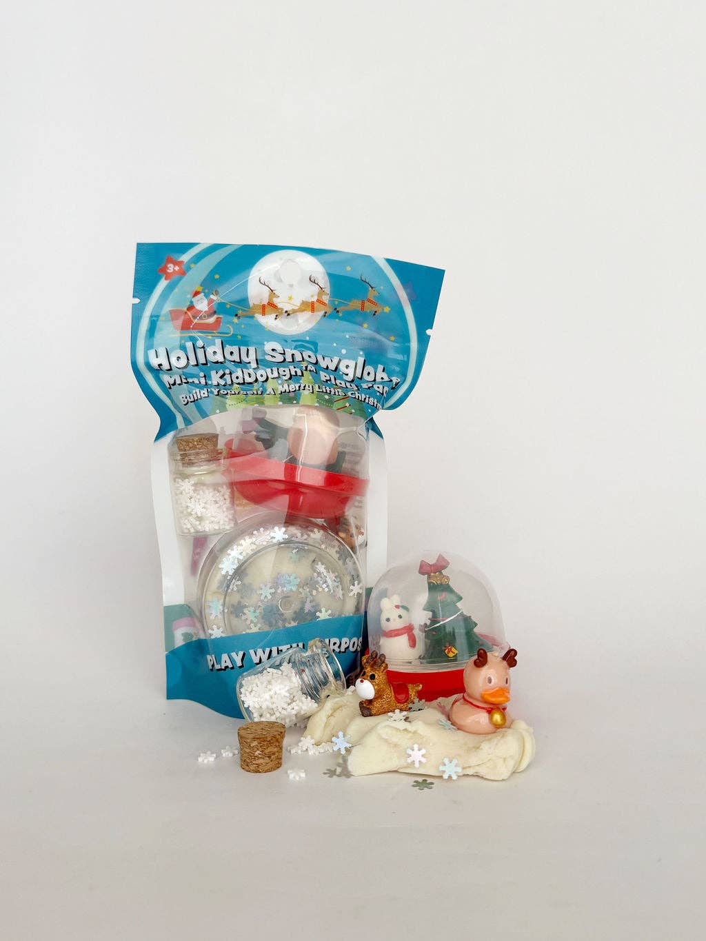 Earth Grown KidDoughs (KidDoughs by EGKD) - Holiday Snowglobe Mini KidDough Play Pack