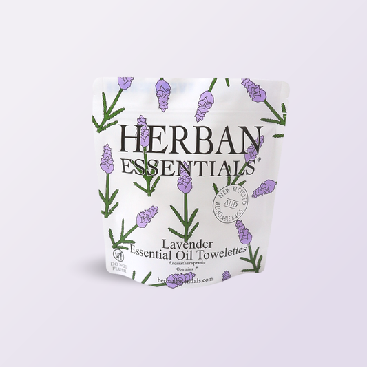 Herban Essentials - Lavender Towelettes - 7 Individual Essential Oil Wipes