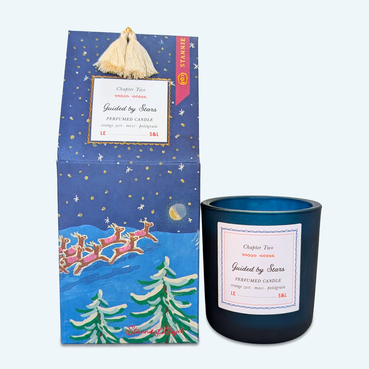 Stannie & Lloyd - Holiday Storybook Candle - Guided by Stars