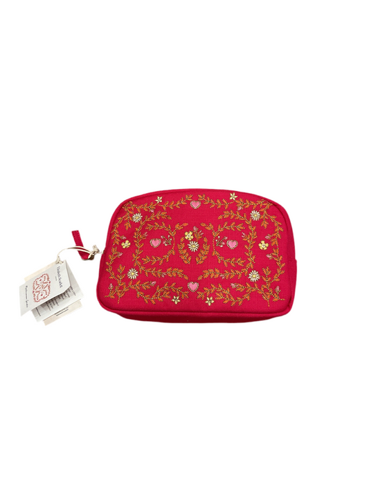 Elizabeth Scarlett- Mediterranean Garden Cotton Makeup Bag- PINK