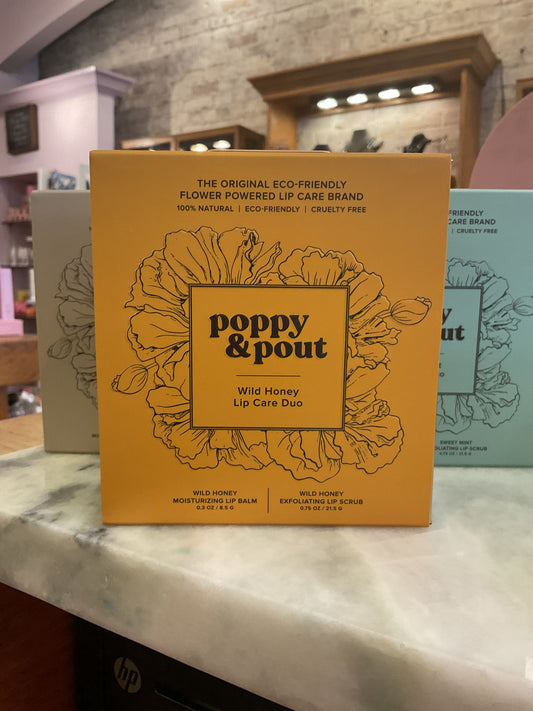 Poppy & Pout wild honey lip care duo