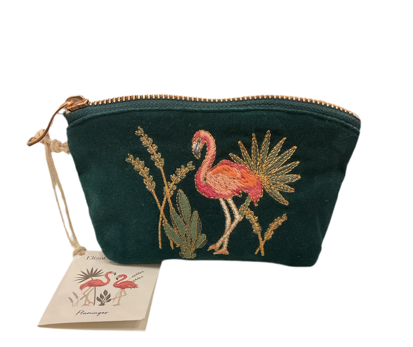 Elizabeth Scarlett- Flamingos- Emerald Coin Purse