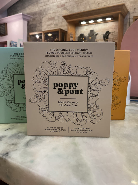 Poppy & Pout lip care duo island coconut