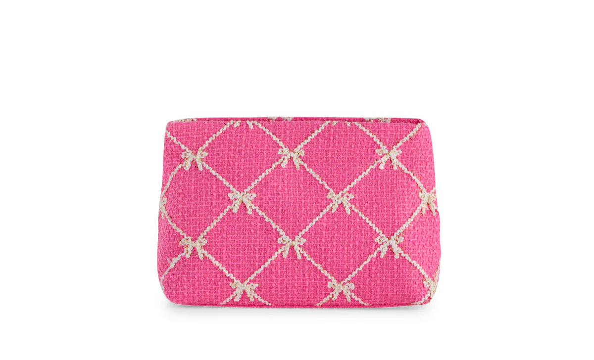 Shiraleah - Tinsel Bow Zip Pouch - Pink