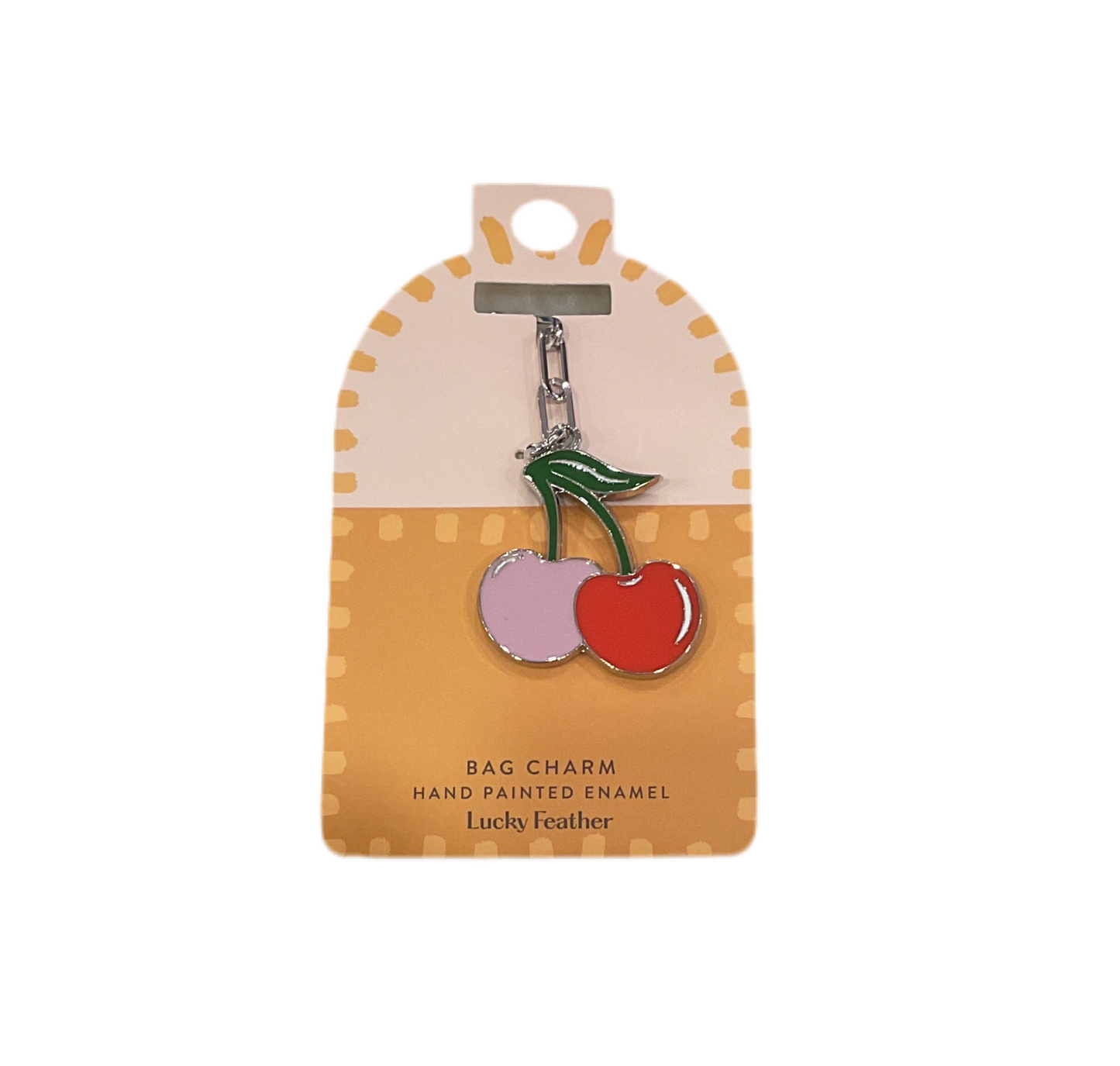 Lucky Feather- Cherry Keychain