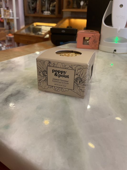 Poppy & pout Island coconut lip scrub