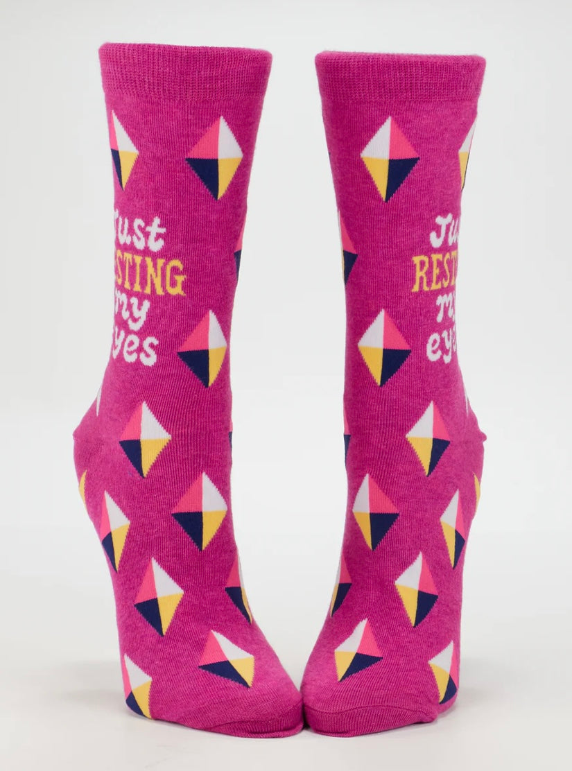 Blue Q- Just Resting My Eyes- Women’s Crew Sock