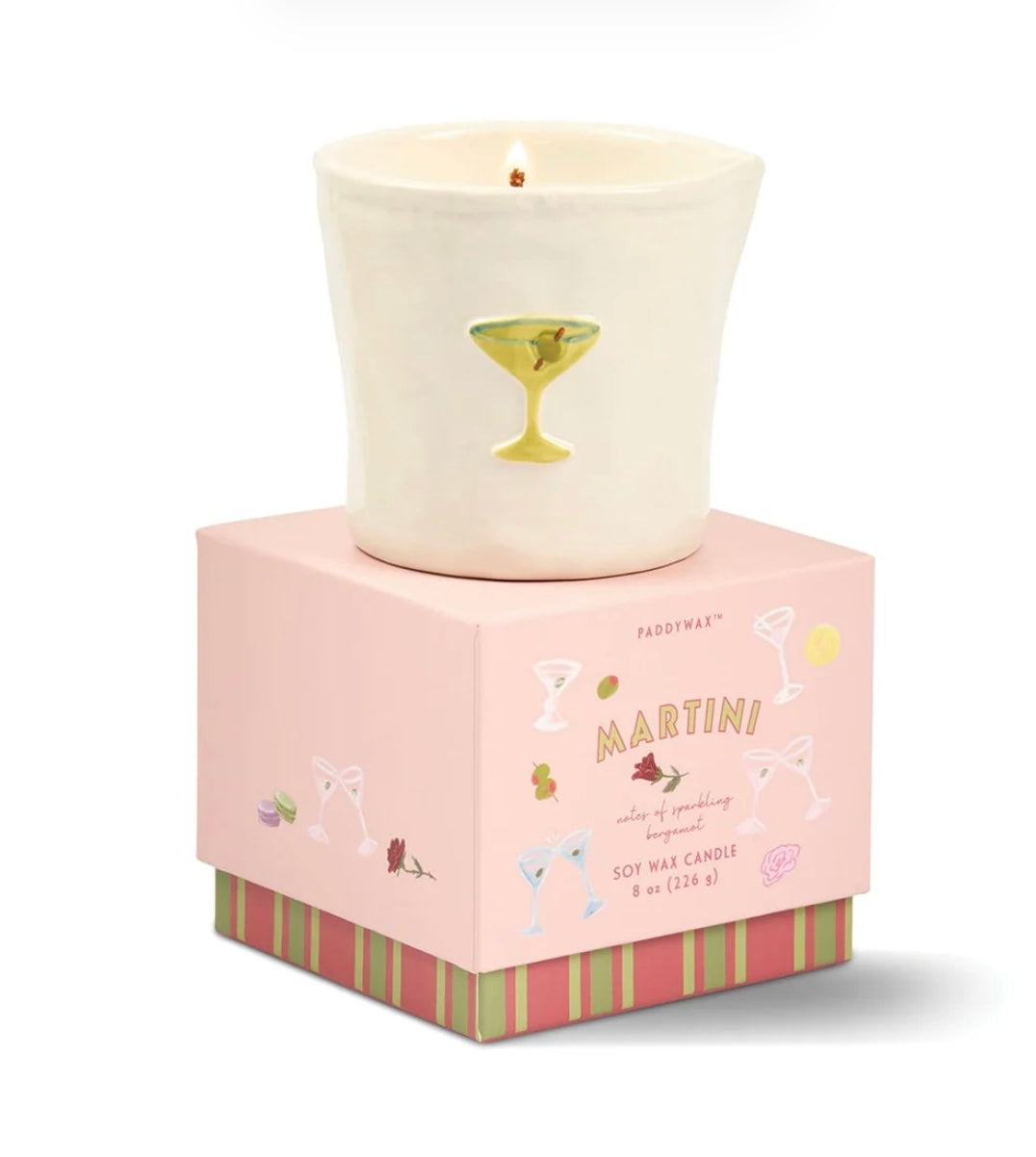 Paddywax- Bistro 8oz Martini Candle- Sparkling Bergamot