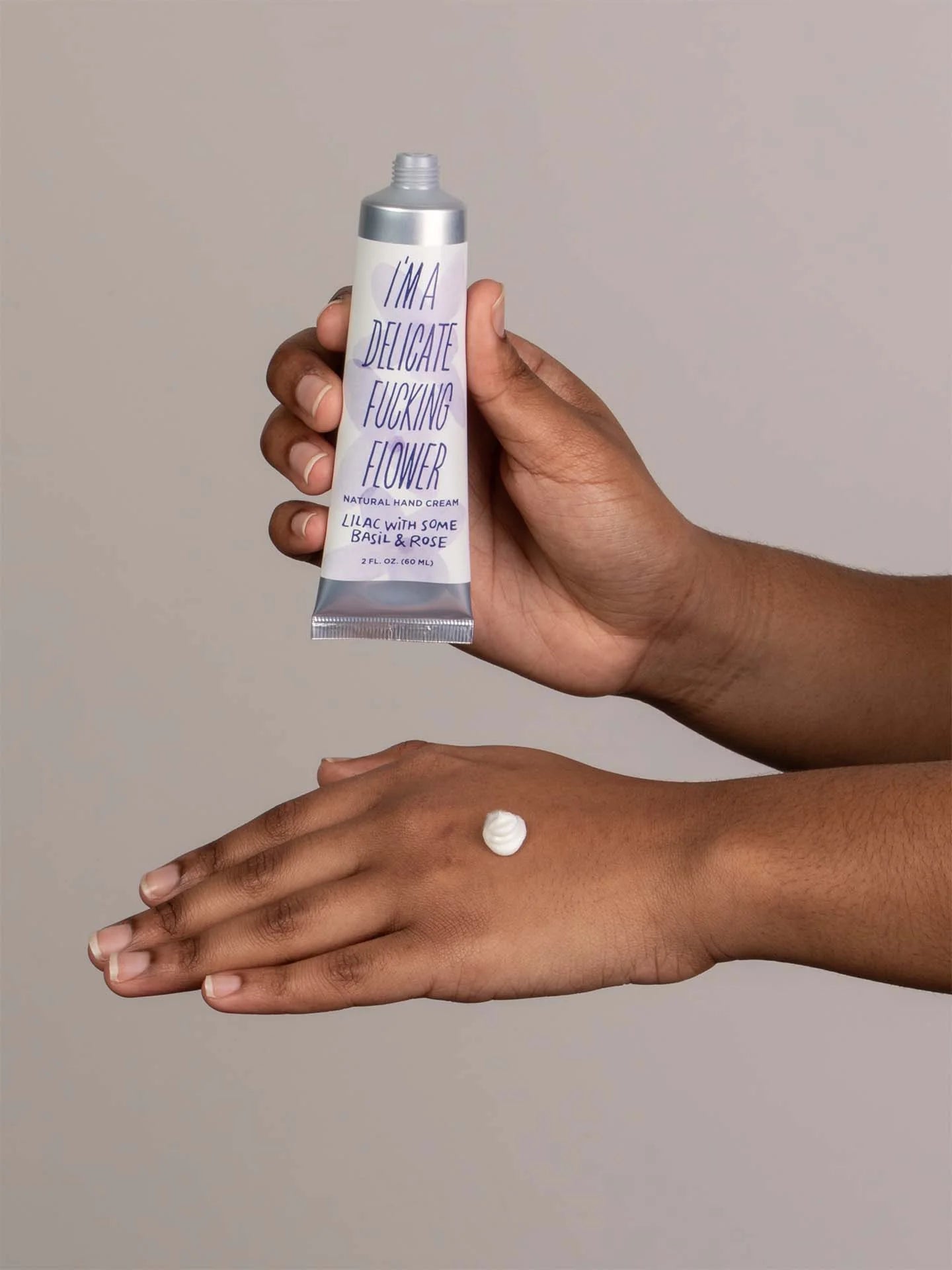 Blue Q - I'm a Delicate Fucking Flower Hand Cream - Lilac With Some Basil & Rose