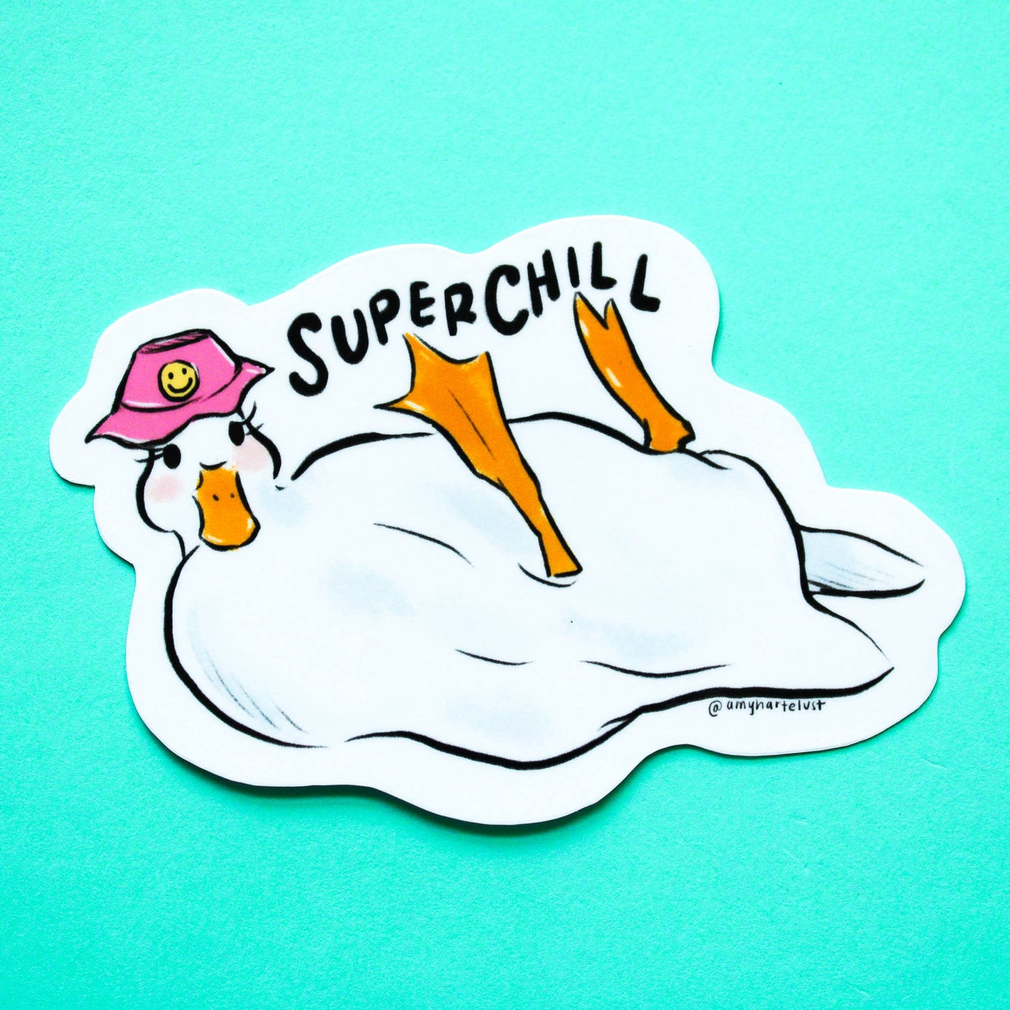 Amy Hartelust Art and Illustration - Super Chill Duck Vinyl Sticker