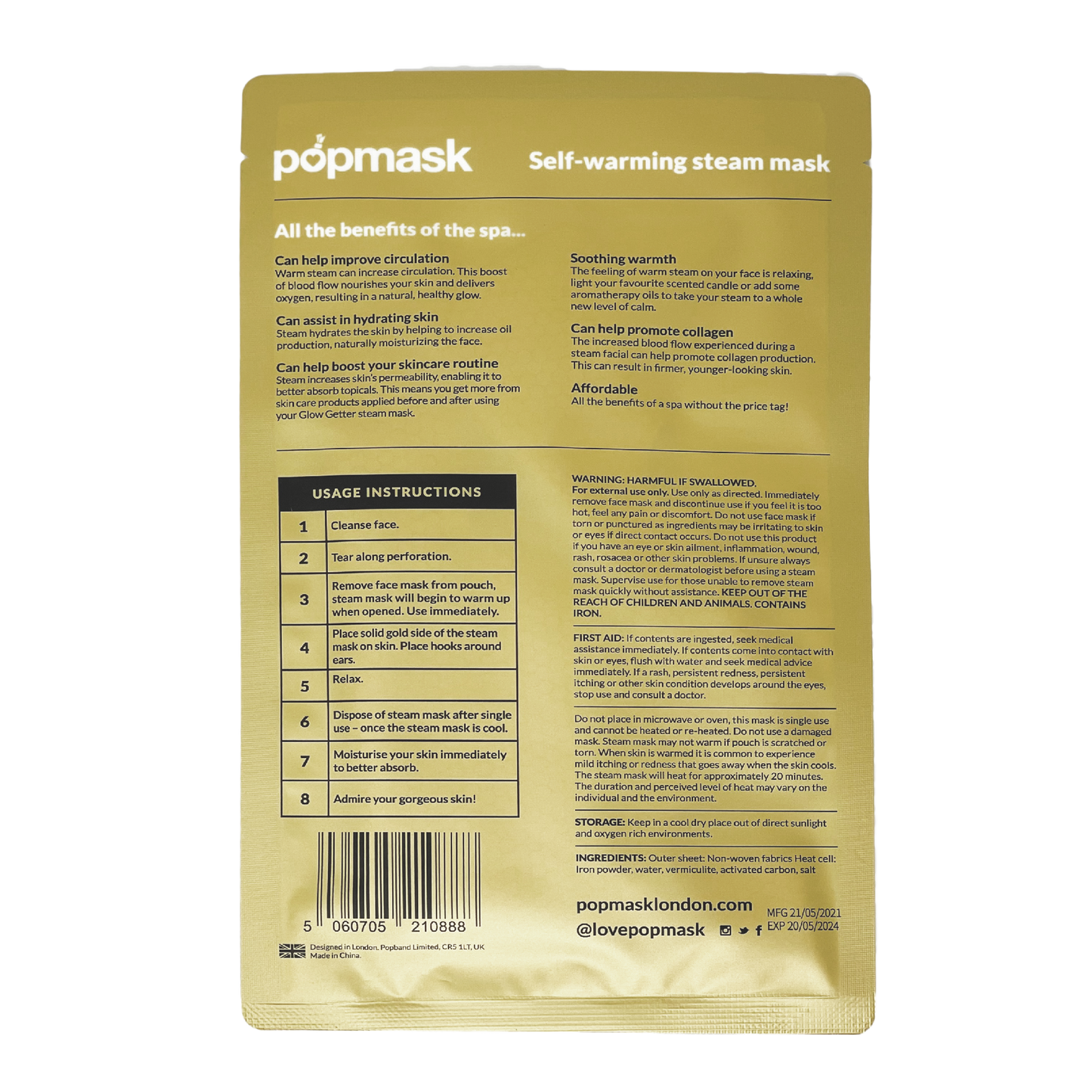 Glow Getter Self-warming Full Face Steam Masks