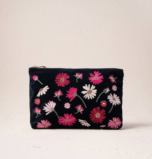 Elizabeth Scarlett- Charcoal Wildflower- Everyday Pouch