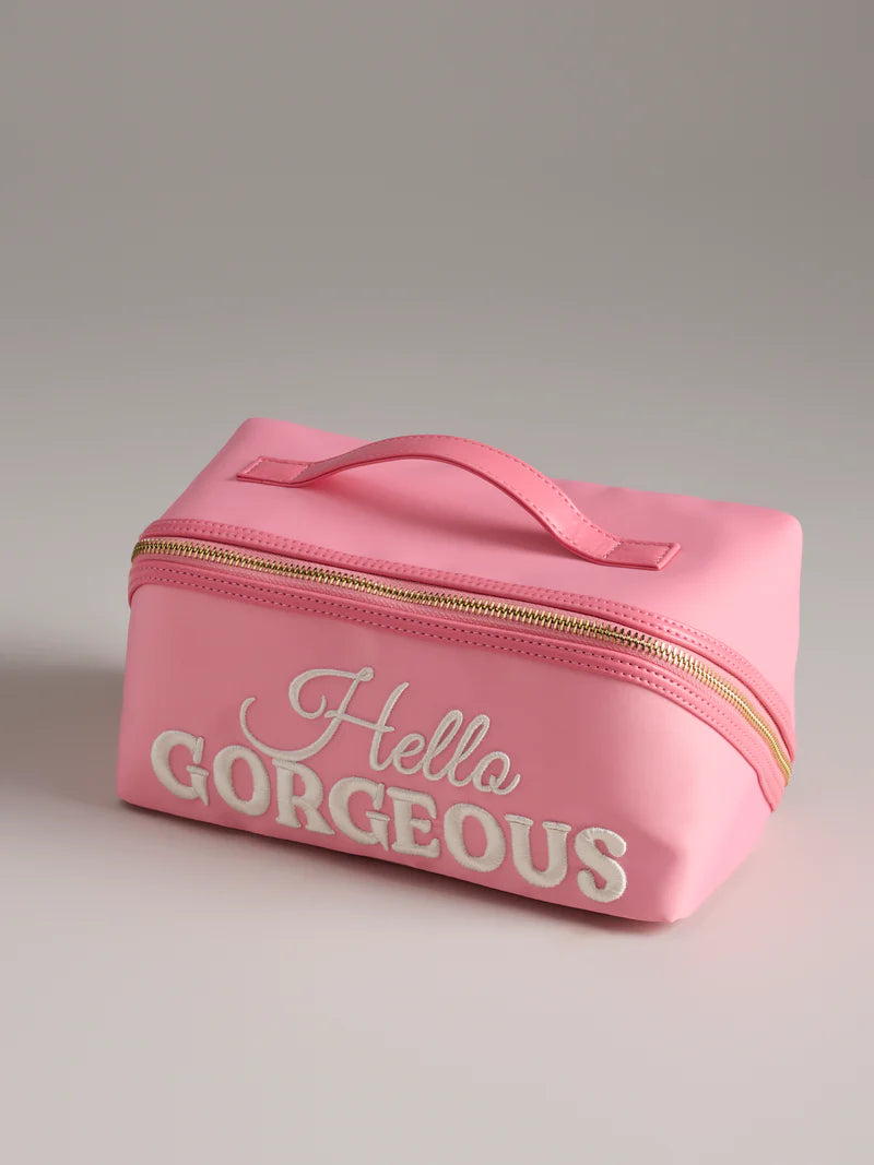 Shiraleah - "Hello Gorgeous" Cosmetic Zip Pouch - Blush