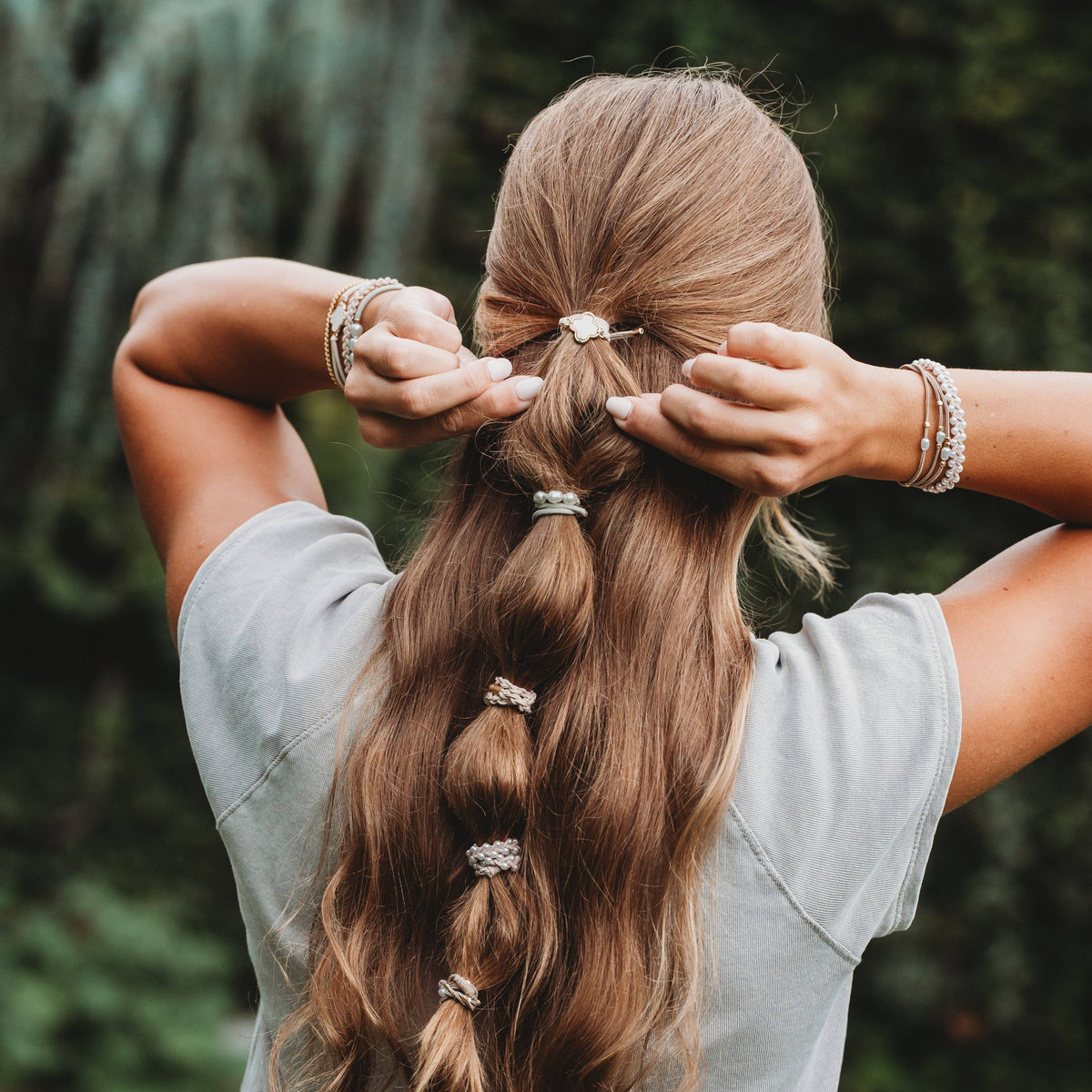 K'lani hair tie bracelets - Glimmer Hair Tie Bracelets: Medium