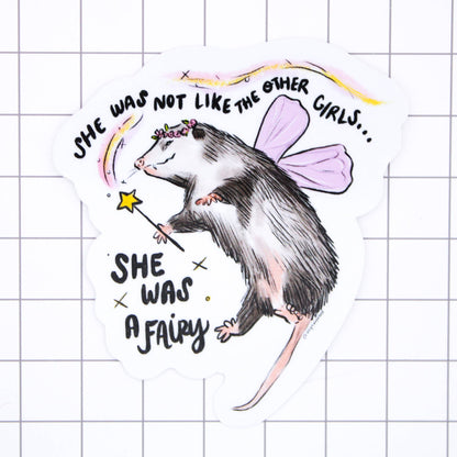 Amy Hartelust Art and Illustration - Fairy Possum Vinyl Sticker