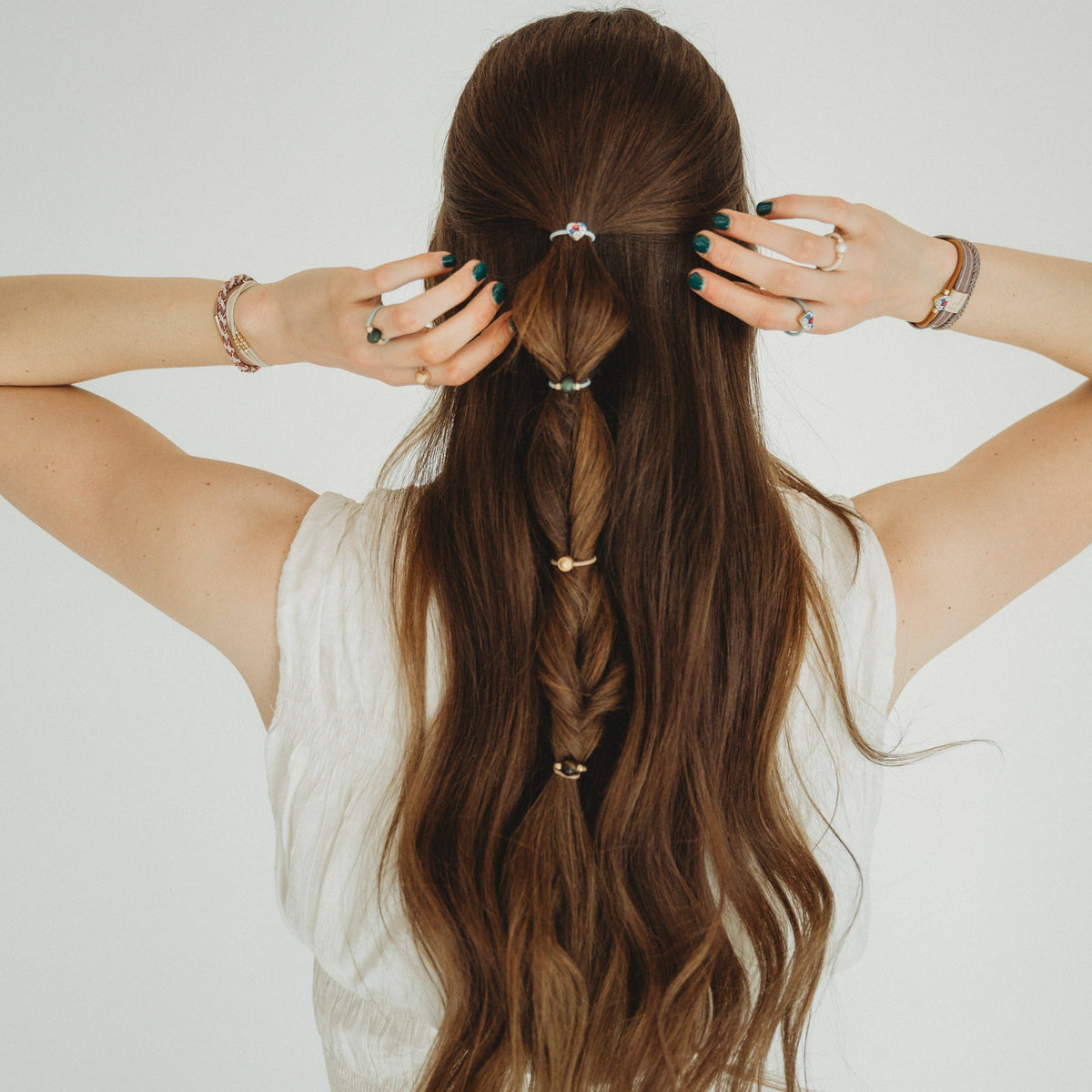 K'lani hair tie bracelets - "Terra" Earth Tones Hair Tie Rings