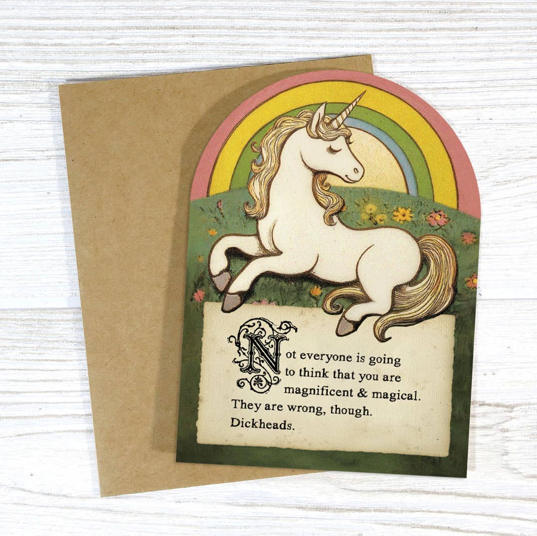 Bad Betty Greeting Co. - Magnificent & Magical - Funny Unicorn Encouragement Card