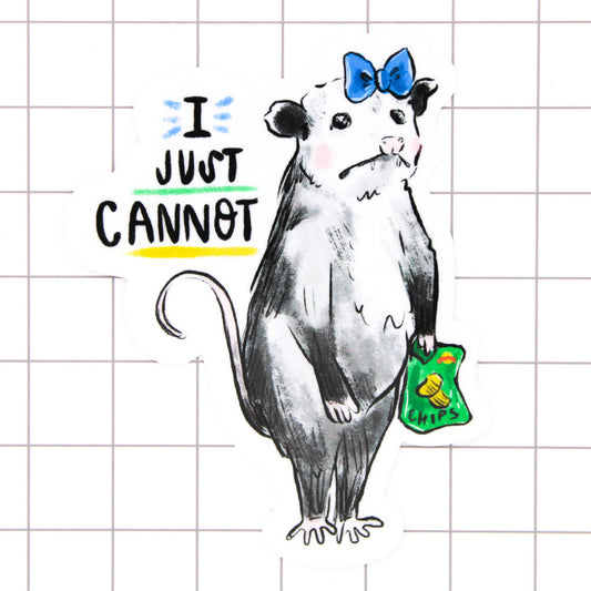Amy Hartelust Art and Illustration - I Just Cannot Possum Vinyl Sticker