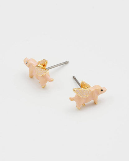 Fable England - Flying Pig Stud Earrings