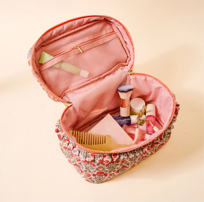The Darling Effect - Glam & Go Quilted Cosmetic Bag - EVERBLOOM DUSTY ROSE