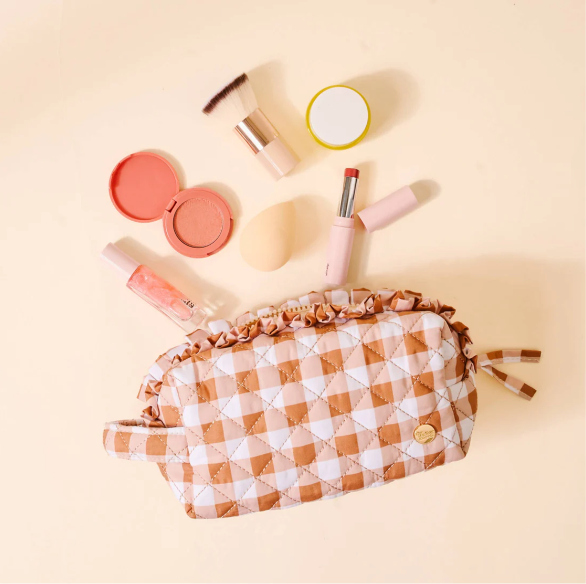 The Darling Effect - Essentials Quilted Cosmetic Pouch - MAPLE GINGHAM