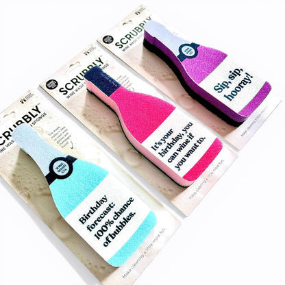 Wine Wash Co. - Scrubbly Wine Sponge - Birthday Pink