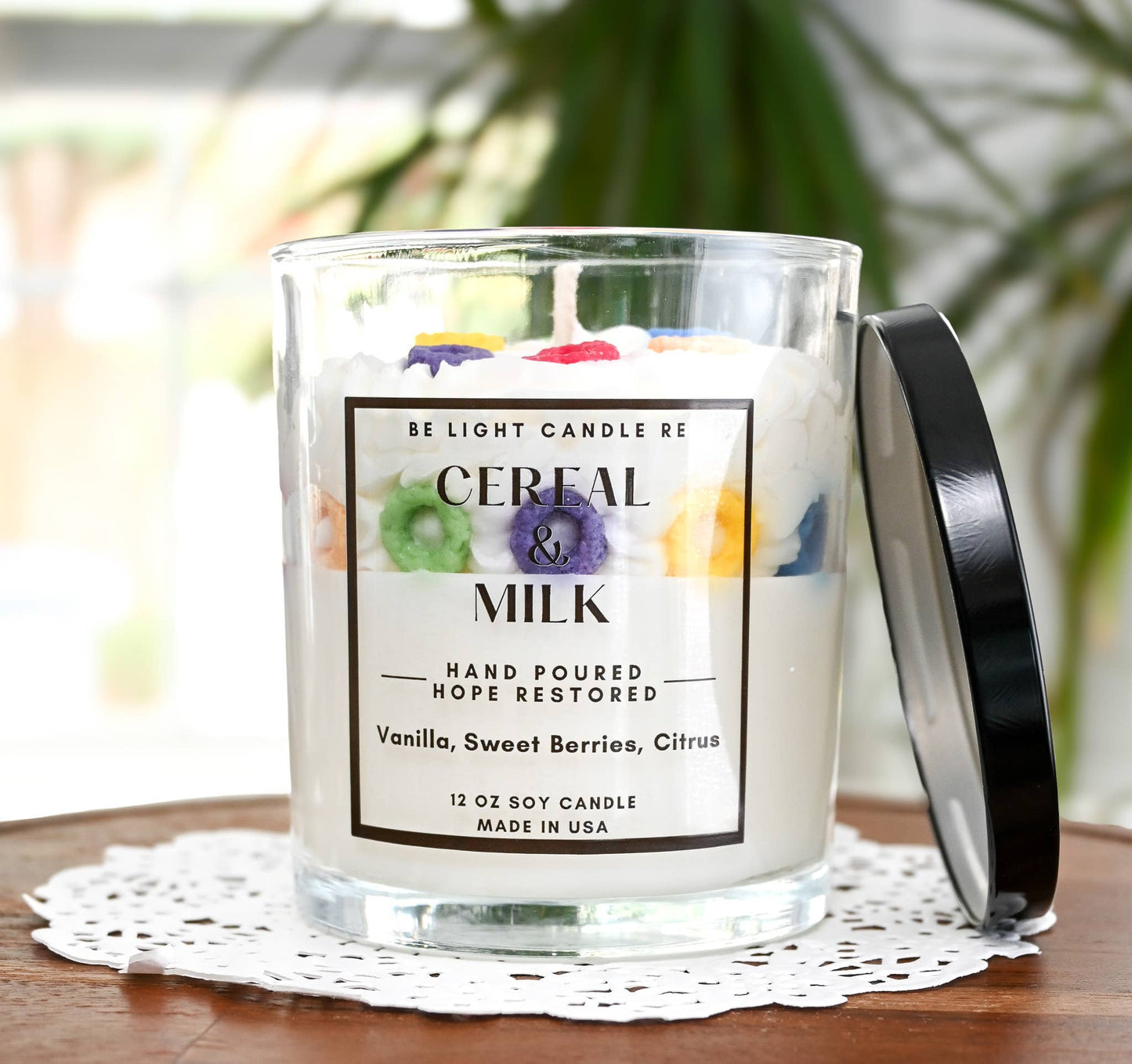 Be Light Candle RE - Cereal & Milk, Scented Soy Candle | Customer Favorite | 12oz