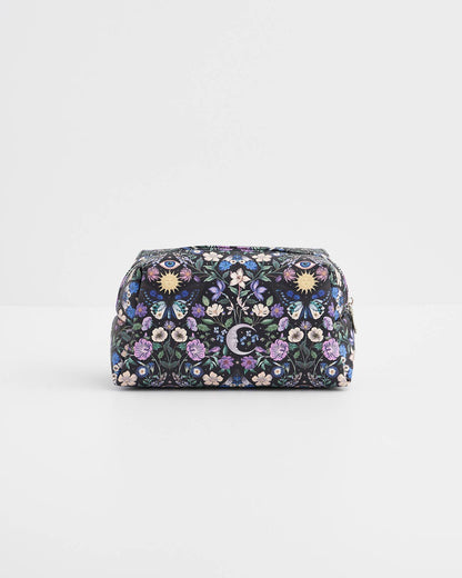 Fable England - Selene Print Cosmetic Pouch in Navy