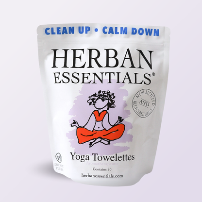 Herban Essentials - Yoga Towelettes - 20 Individual Essential Oil Wipes