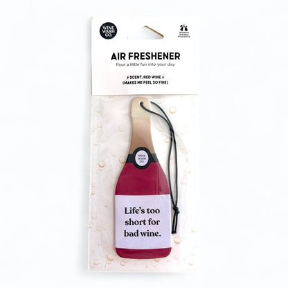 Wine Wash Co. - Wine Bottle Air Freshener - Life's Too Short: Burgundy