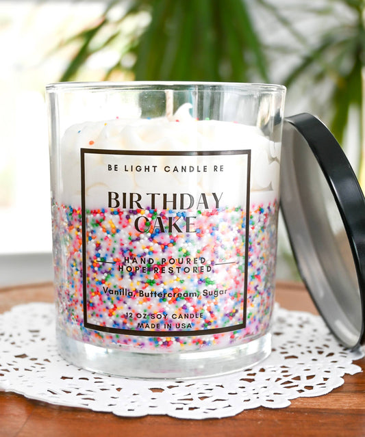 Be Light Candle RE - Birthday Cake, Scented Soy Candle | Most Loved Gift | Friend