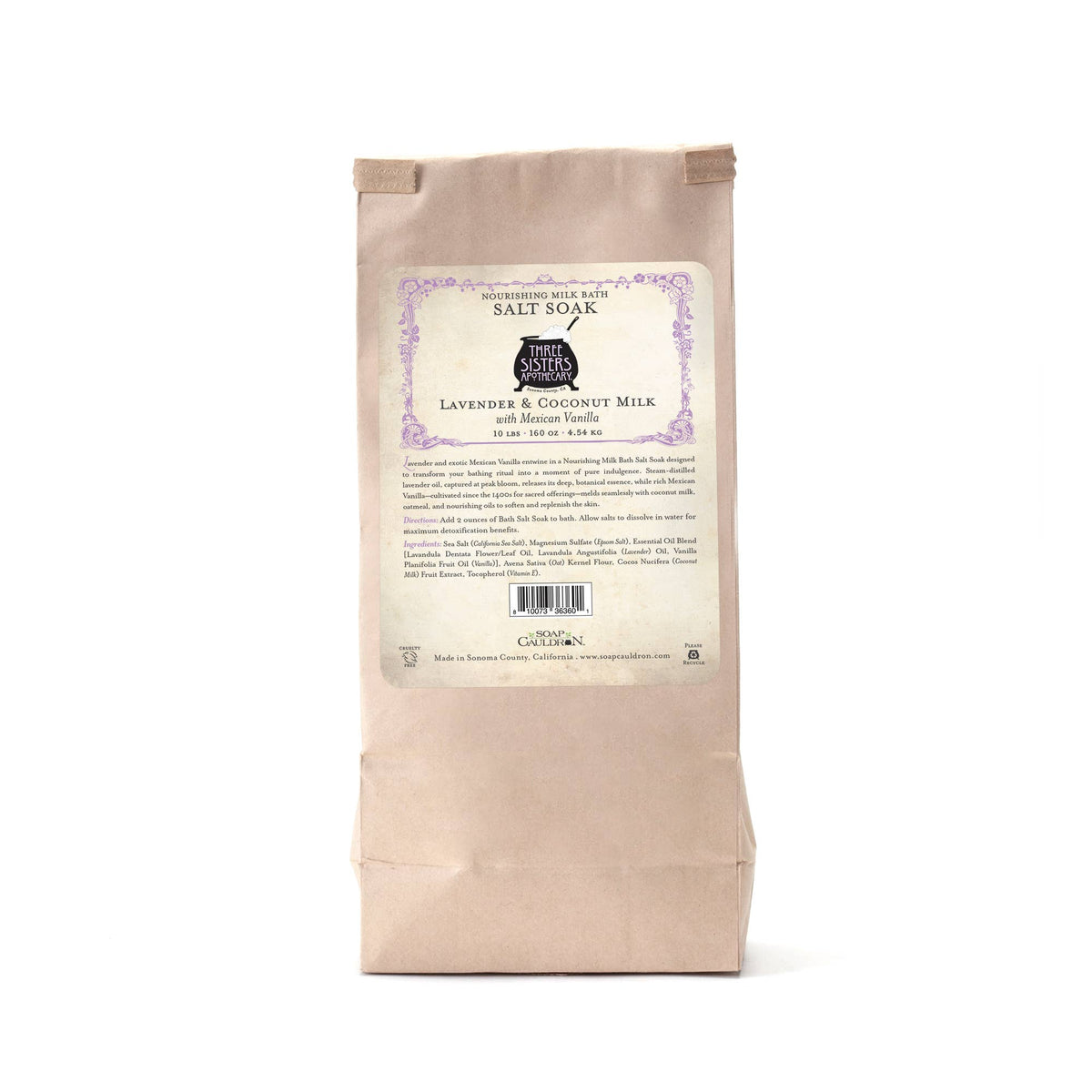 Soap Cauldron - Bath Salt Soak Lavender & Mexican Vanilla: 20 oz.