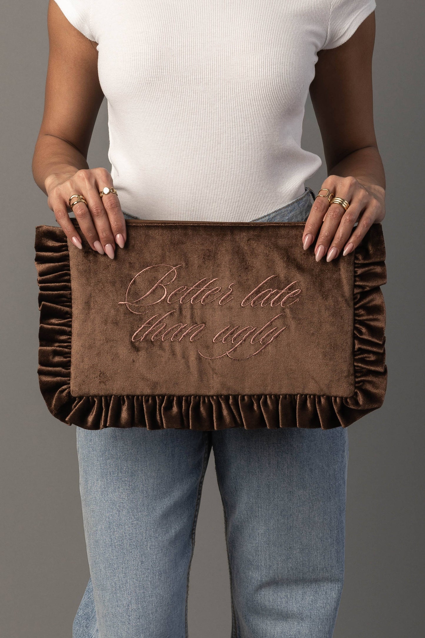 Panache Apparel Co. - Better Late Than Ugly Ruffle Travel Pouch