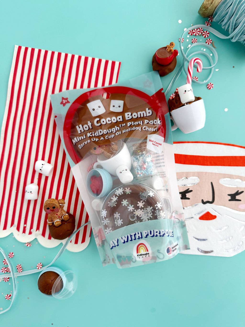 Earth Grown KidDoughs (KidDoughs by EGKD) - Hot Cocoa Bomb Mini KidDough Play Pack
