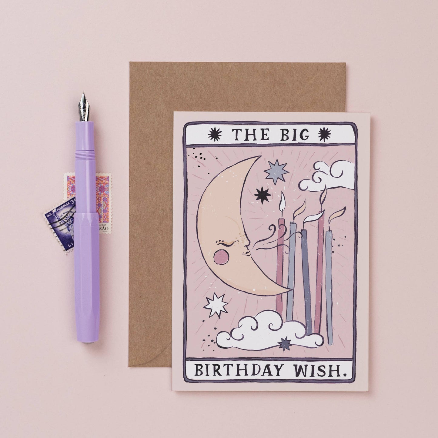 Sister Paper Co. - Tarot Moon Birthday Card | Unisex Birthday Card | Moon Tarot