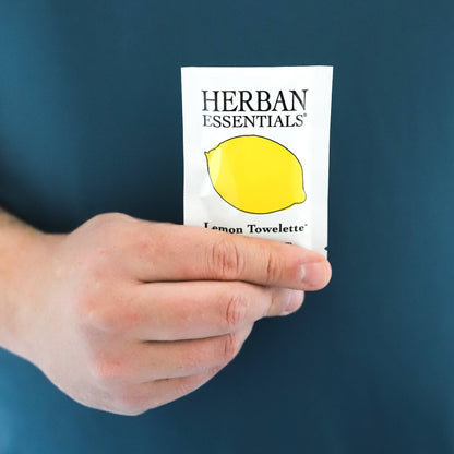 Herban Essentials - Lemon Towelettes - 7 Individual Essential Oil Wipes